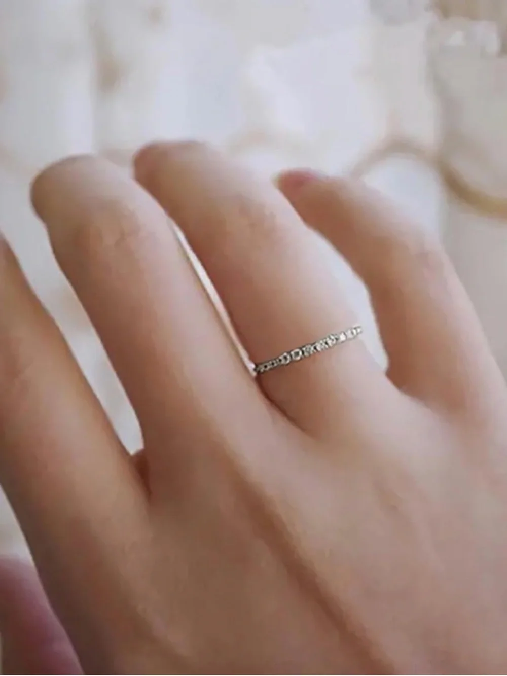 NWT~Silver & Cubic Zirconia Stackable Fashion Ring~Size 7